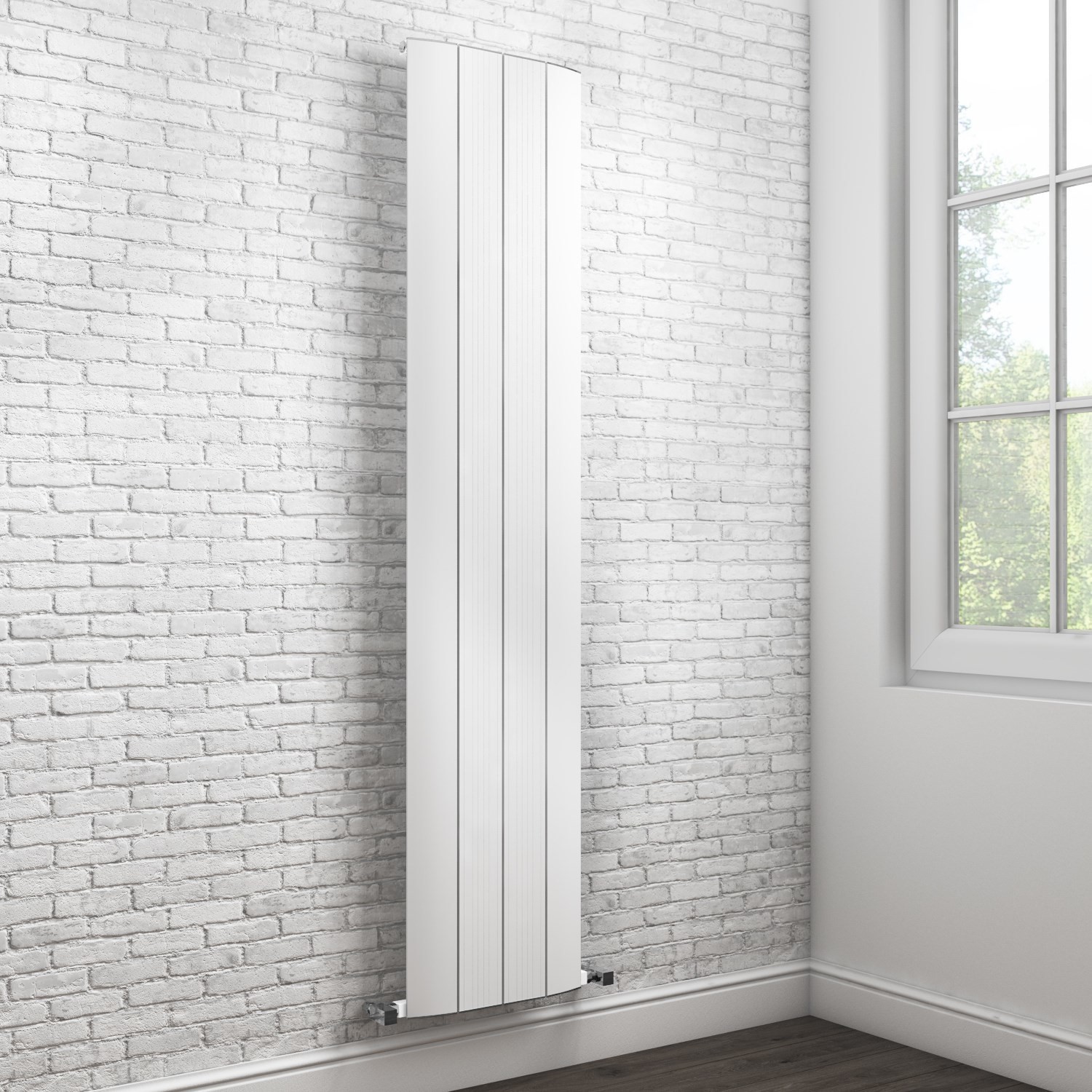Vertical White Tall Flat Radiator - 1800 x 385mm - Better Bathrooms