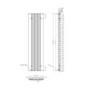 Vertical White Tall Flat Radiator - 1800 x 470mm