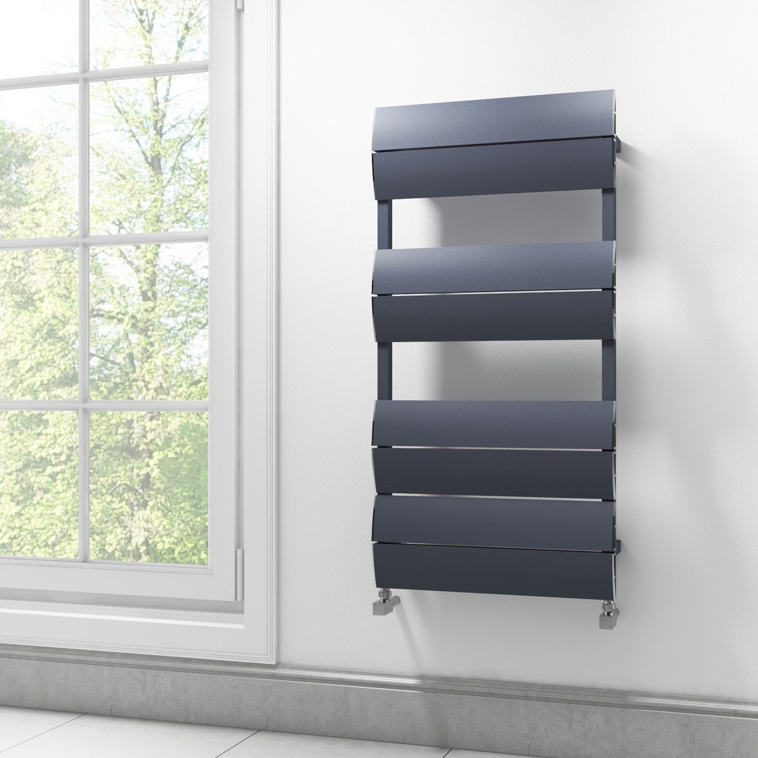 Anthracite Bathroom Towel Radiator - 1000 x 500mm - Better Bathrooms
