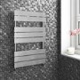 Chrome Vertical Bathroom Flat Towel Radiator - 800 x 500mm