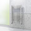 GRADE A1 - Chrome Bathroom Towel Radiator - 800 x 500mm