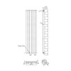 White Vertical Tall Radiator with Flat Panels - 1800 x 450mm
