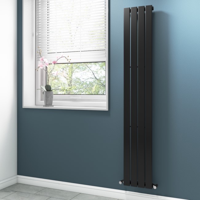 GRADE A1 - Anthracite Vertical Tall Radiator with Flat Panels - 1800 x 300mm