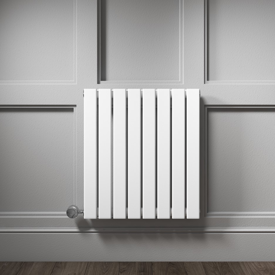 Horizontal White Flat Panel Radiator - 600 x 600mm - Better Bathrooms