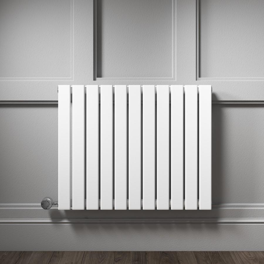White Horizontal Flat Panel Radiator - 600 x 836mm