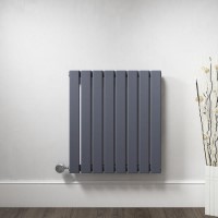 Horizontal Anthracite Flat Panel Radiator - 600 x 600mm