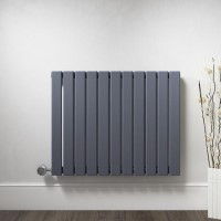 Horizontal Anthracite Flat Panel Radiator - 600 x 836mm