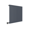 Horizontal Anthracite Grey Flat Panel Radiator - 600 x 836mm