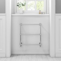 GRADE A1 - Chrome Traditional Wall Hung Towel Radiator - 658 x 658 x 155mm