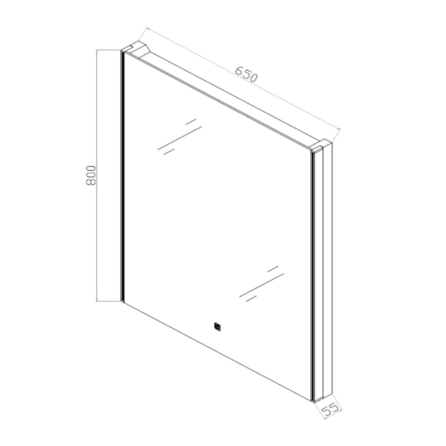 RAK Resort LED Mirror with Demister Pad & Shaver Socket 800 x 650mm ...
