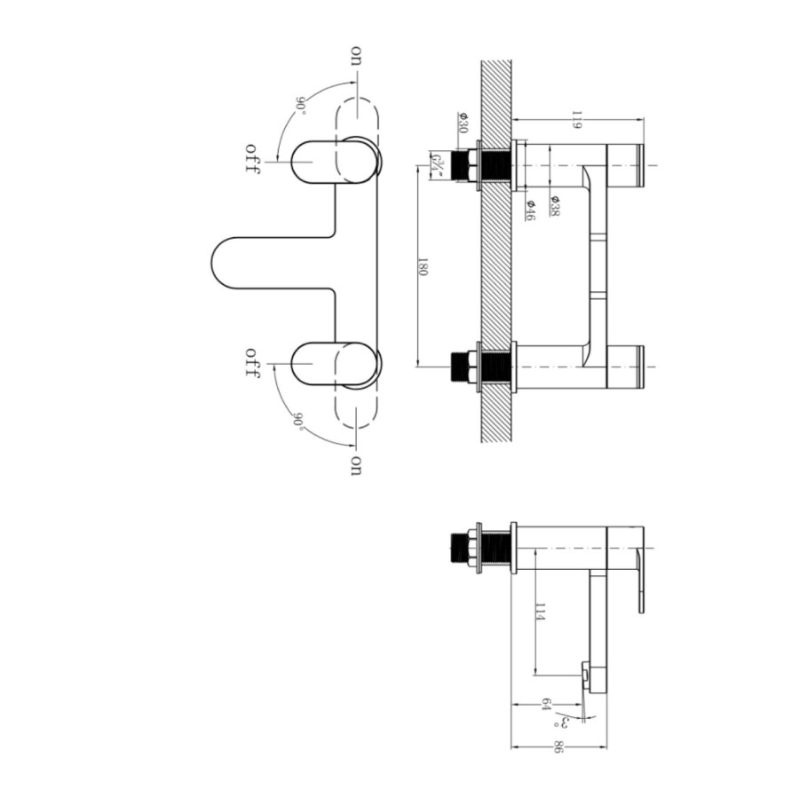 RAK Ceramics Compact Eco Bath Mixer Tap
