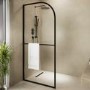 1000mm Black Arched Wet Room Shower Screen - Raya