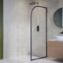800mm Black Arched Wet Room Shower Screen - Raya