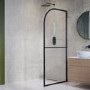 900mm Black Arched Wet Room Shower Screen - Raya