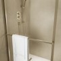 800mm Brushed Brass Curved Glass Shower Screen for Wet Room & Walk In Shower - Raya