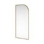 800mm Brushed Brass Curved Glass Shower Screen for Wet Room & Walk In Shower - Raya