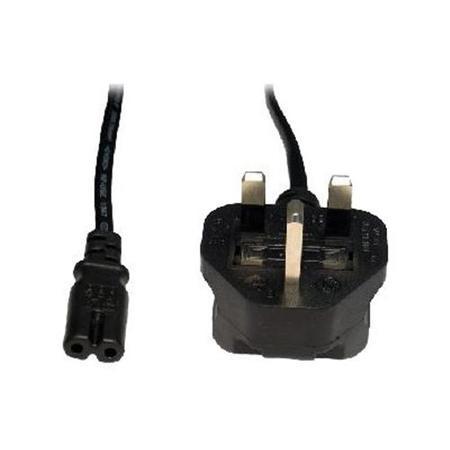UK Mains to Figure 8 C7 2 Meter Black OEM Power Cable