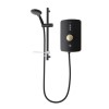 Triton Amala Metallic 8.5kW Black Electric Shower with Brushed Brass Push Button