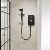 Triton Amala Metallic 9.5kW Black Electric Shower with Brushed Copper Push Button Triton Amala Metallic 9.5kW Black Electric Shower with Brushed Copper Push Button
