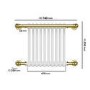 ONLY OPENED - White and Brass Traditional Column Radiator with Towel Rail 510 x 740mm - Regent