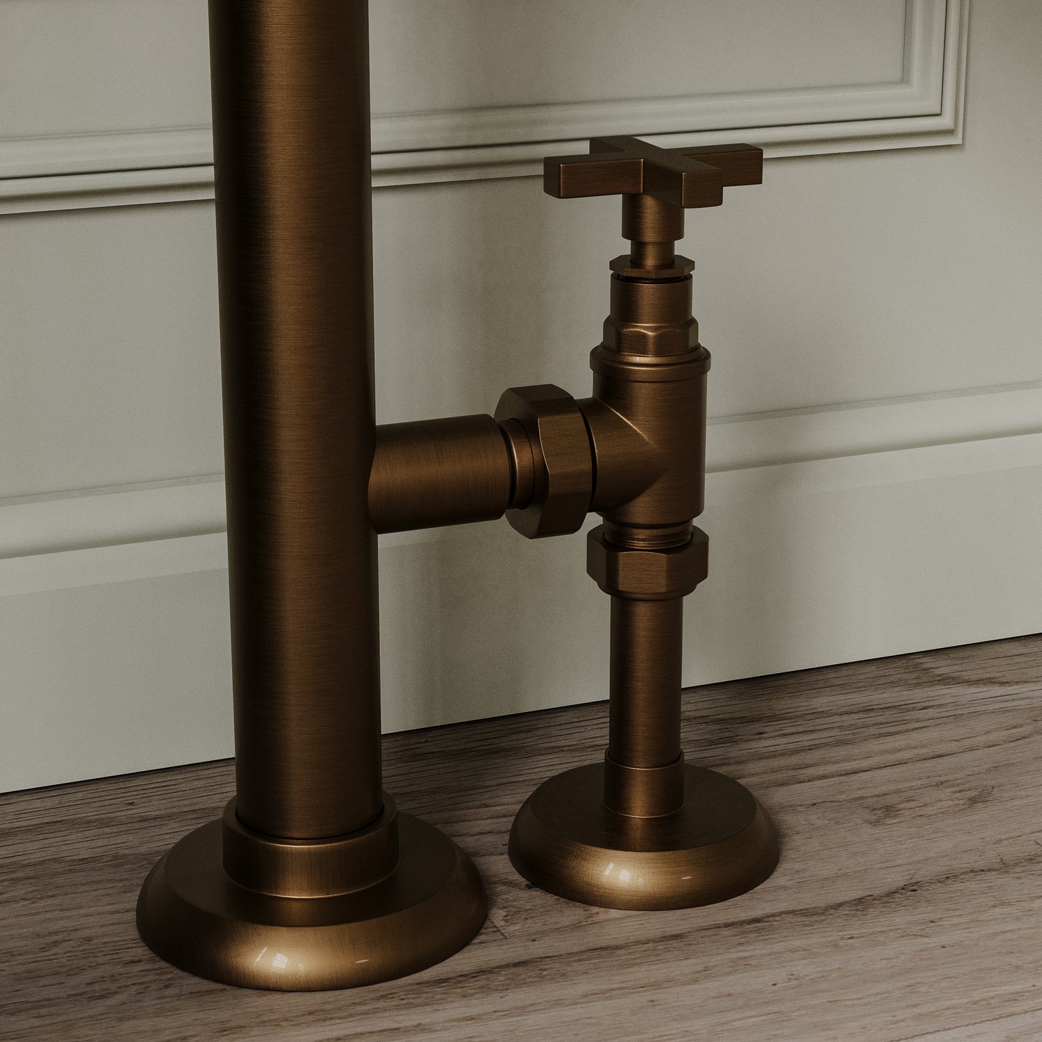 White and Bronze Traditional Column Radiator with Towel Rail 952 x ...