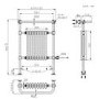 White and Black Electric Traditional Column Radiator with Towel Rail 952 x 659mm - Regent