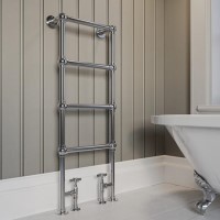 Chrome Vertical Traditional Towel Rail Radiator 1200 x 479mm - Regent Chrome Vertical Traditional Towel Rail Radiator 1200 x 479mm - Regent