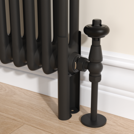 Reggio Black Two Column Traditional Radiator Feet - Better Bathrooms