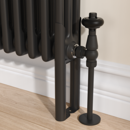 Reggio Black Three Column Traditional Radiator Feet - Better Bathrooms