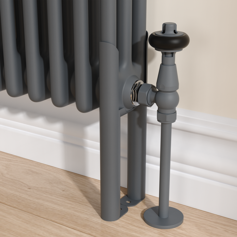 Traditional Radiator Feet Reggio Anthracite Three Column Traditional Radiator Feet - Better Bathrooms