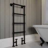 Black Vertical Traditional Towel Rail Radiator 1200 x 479mm - Regent Black Vertical Traditional Towel Rail Radiator 1200 x 479mm - Regent