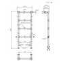Black Vertical Traditional Towel Rail Radiator 1200 x 479mm - Regent