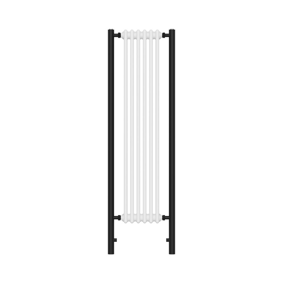 White and Black Vertical Traditional Column Radiator 1600 x 480mm- Regent
