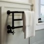GRADE A2 - Black Traditional Heated Towel Shelf Radiator 350 x 550mm- Regent