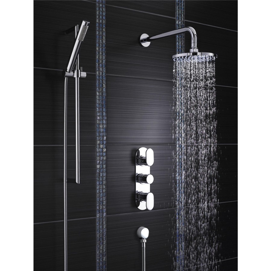 Round Triple Thermostatic Shower Valve
