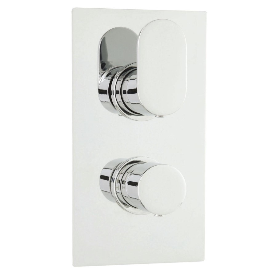 Round Twin Thermostatic Shower Valve