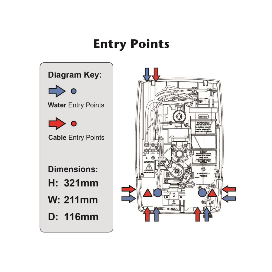 Triton Showers Pello 8.5kW - Charcoal Electric Shower