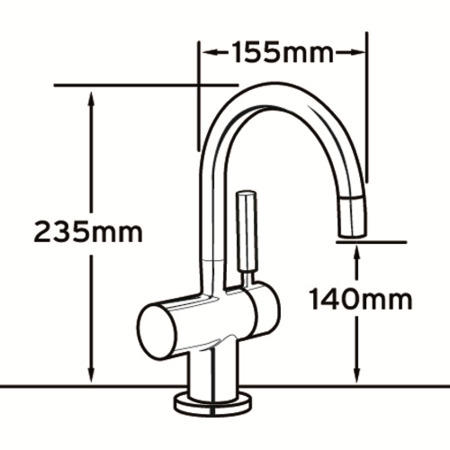 Reginox RFH04 Single Lever Chrome Monobloc Instant Boiling Water Tap