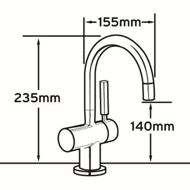 InSinkErator Chrome Single Lever Hot & Cold Kitchen Tap - HC3300C