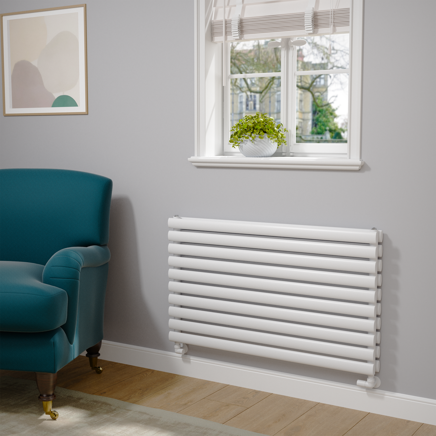 Sorrento Linea White Oval Designer Radiator 590x1000mm Double Panel ...