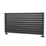 Sorrento Linea Midnight Black Oval Designer Radiator 590x1200mm Double Panel 4355 BTU - Horizontal Bars