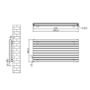 Sorrento Linea Midnight Black Oval Designer Radiator 590x1200mm Double Panel 4355 BTU - Horizontal Bars