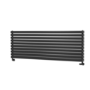 Sorrento Linea Midnight Black Oval Designer Radiator 590x1600mm Double Panel 5676 BTU - Horizontal Bars