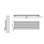 Sorrento Linea Midnight Black Oval Designer Radiator 590x1800mm Double Panel 6338 BTU - Horizontal Bars