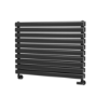 Sorrento Linea Midnight Black Oval Designer Radiator 590x800mm Double Panel 3024 BTU - Horizontal Bars