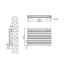 Sorrento Linea Midnight Black Oval Designer Radiator 590x800mm Double Panel 3024 BTU - Horizontal Bars