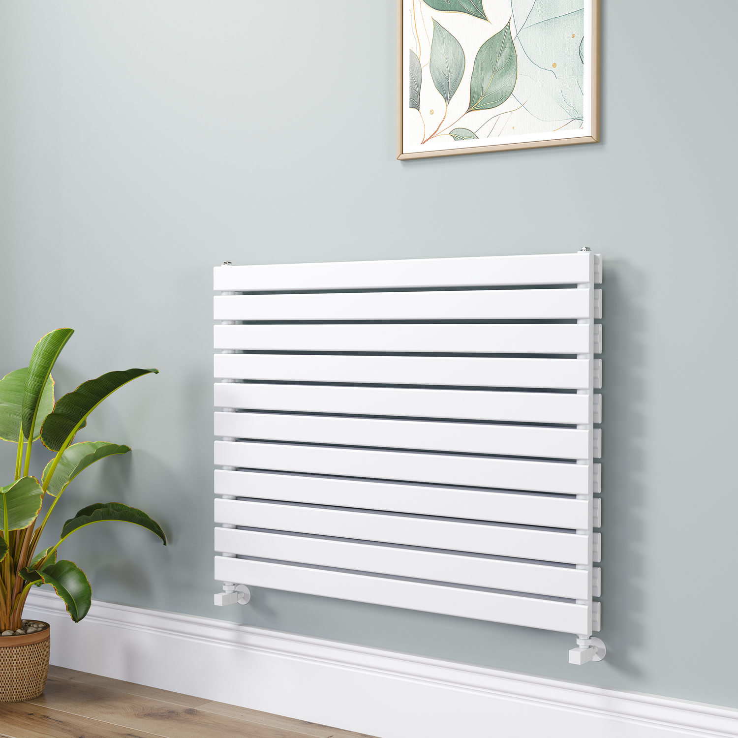 Riace White Flat Designer Radiator 770X1000mm Double Panel 4553 Btu