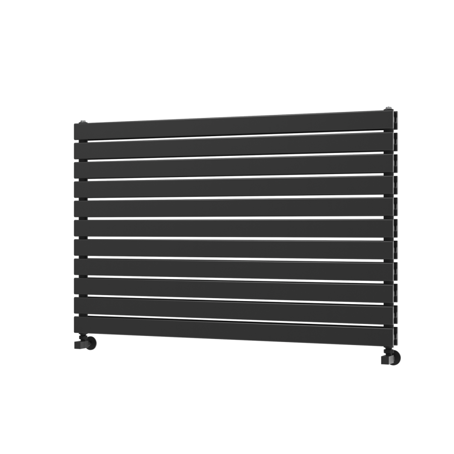 Riace Linea Midnight Black Flat Designer Radiator 770x1200mm Double Panel 5358 BTU - Horizontal Bars