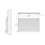 Riace Linea Midnight Black Flat Designer Radiator 770x1200mm Double Panel 5358 BTU - Horizontal Bars