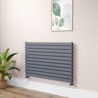 Riace Dark Grey Anthracite Flat Designer Radiator 770x1200mm Double Panel 5358 BTU